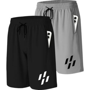 A.A Fashion Zone Men’s Casual Elastic Waist Drawstring Shorts with Side Pockets